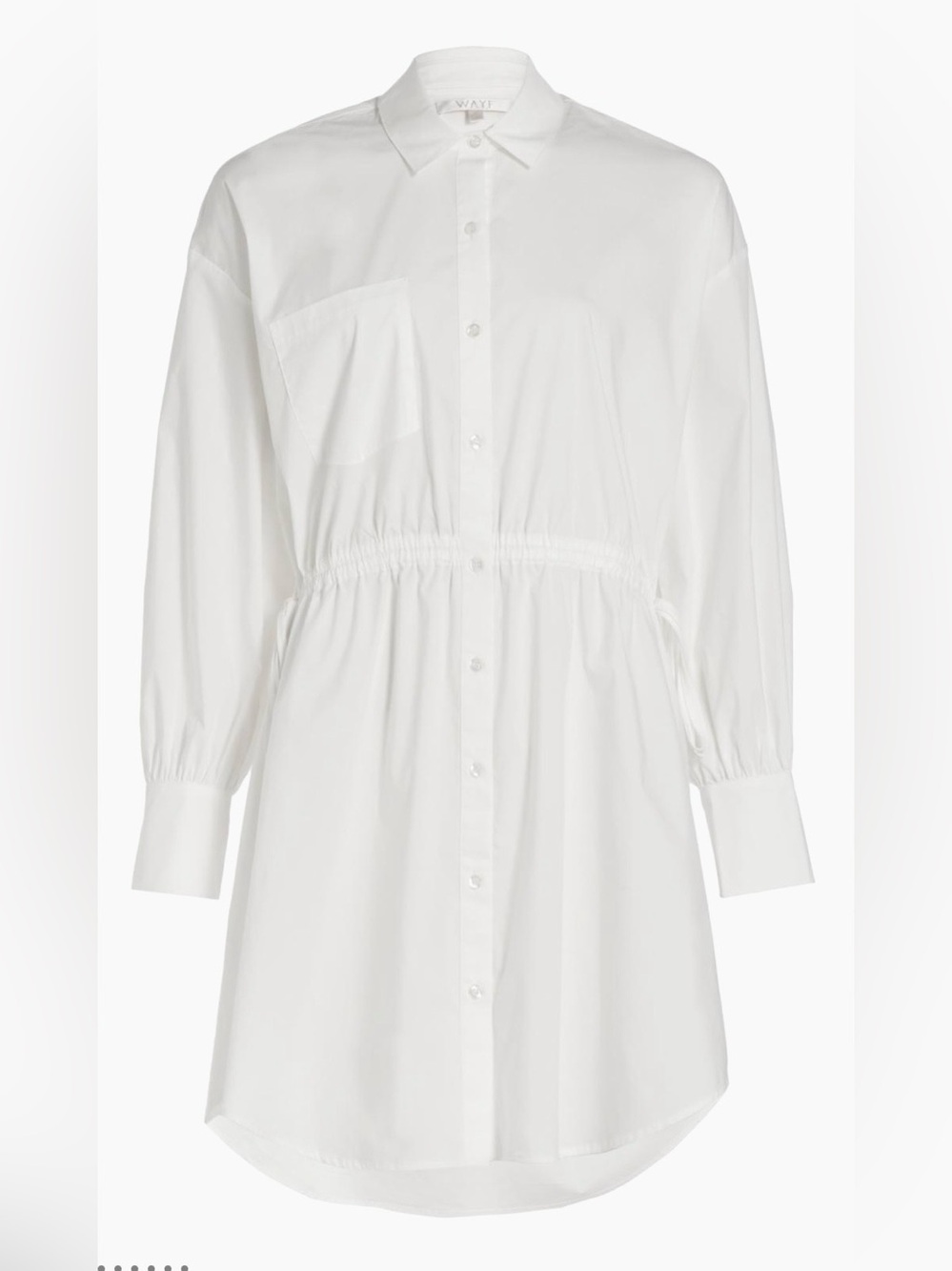 Wayf Ivory, Button-Front Shirt Dress, Medium